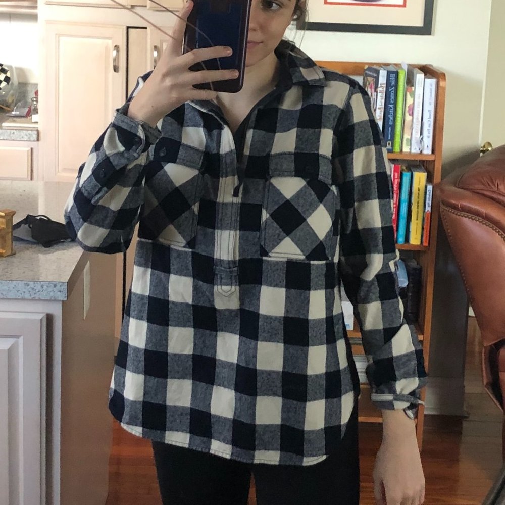 JCrew | Navy Checkered Quarter Zip